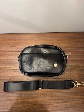 Modern + Chic Black Vegan Leather Frankie Crossbody Bag - NWOT
